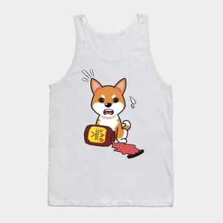 Funny orange dog Spills BBQ Sauce Tank Top